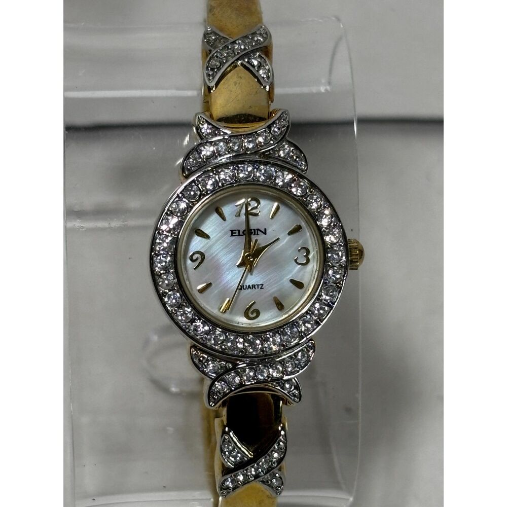 Elgin EG7045ST bangle-style women's watch, running